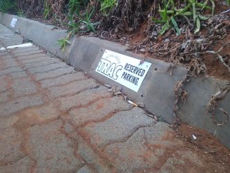 Chromadek parking plate with vinyl printing. Design and installation