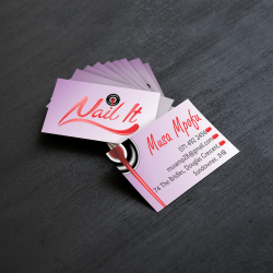 Nail it Salon business cards, design and print
