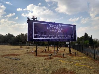 Solid Rock Church banner design, manufacture and installation.