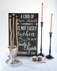 Wooden Board with Sticker Vinyl for a Wedding